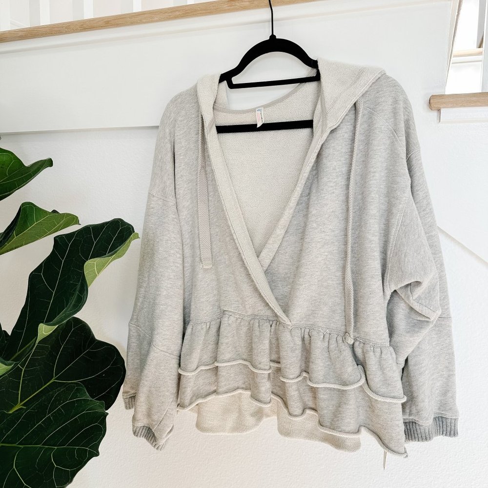 Free People FP Movement Side Swept Ruffle French Terry Hoodie